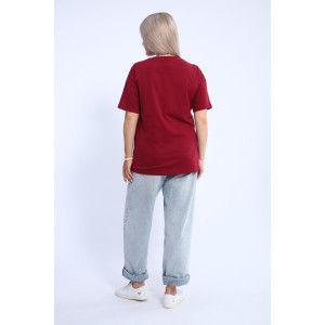 Футболка женская ФЖ0062А кулирка (р-ры: L-7XL) бордовый