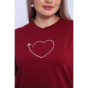 Футболка женская ФЖ0062А кулирка (р-ры: L-7XL) бордовый
