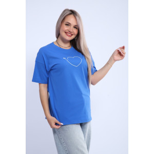 Футболка женская ФЖ0062А кулирка (р-ры: L-7XL) васильковый