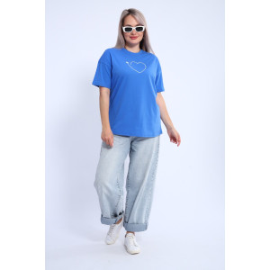 Футболка женская ФЖ0062А кулирка (р-ры: L-7XL) васильковый