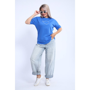 Футболка женская ФЖ0062А кулирка (р-ры: L-7XL) васильковый