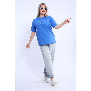 Футболка женская ФЖ0062А кулирка (р-ры: L-7XL) васильковый