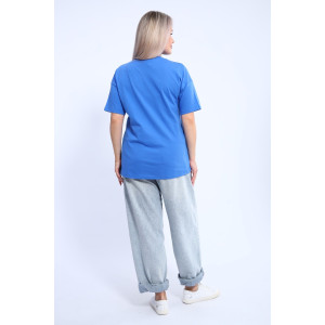 Футболка женская ФЖ0062А кулирка (р-ры: L-7XL) васильковый