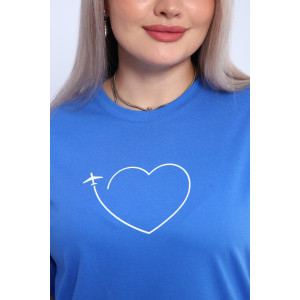 Футболка женская ФЖ0062А кулирка (р-ры: L-7XL) васильковый