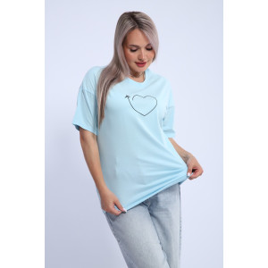 Футболка женская ФЖ0062А кулирка (р-ры: L-7XL) голубой