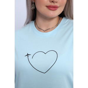 Футболка женская ФЖ0062А кулирка (р-ры: L-7XL) голубой