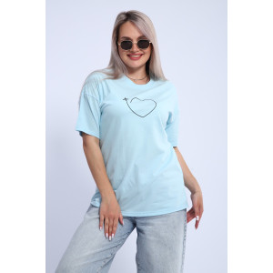 Футболка женская ФЖ0062А кулирка (р-ры: L-7XL) голубой