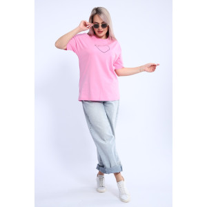 Футболка женская ФЖ0062А кулирка (р-ры: L-7XL) светло-розовый