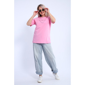 Футболка женская ФЖ0062А кулирка (р-ры: L-7XL) светло-розовый