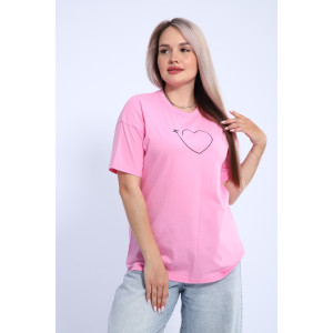 Футболка женская ФЖ0062А кулирка (р-ры: L-7XL) светло-розовый