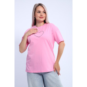 Футболка женская ФЖ0062А кулирка (р-ры: L-7XL) светло-розовый