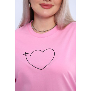 Футболка женская ФЖ0062А кулирка (р-ры: L-7XL) светло-розовый