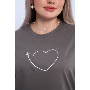 Футболка женская ФЖ0062А кулирка (р-ры: L-7XL) серый