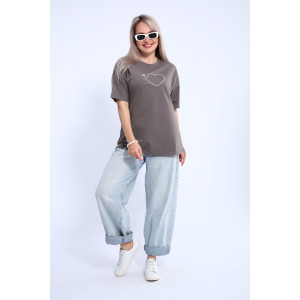 Футболка женская ФЖ0062А кулирка (р-ры: L-7XL) серый