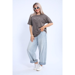 Футболка женская ФЖ0062А кулирка (р-ры: L-7XL) серый