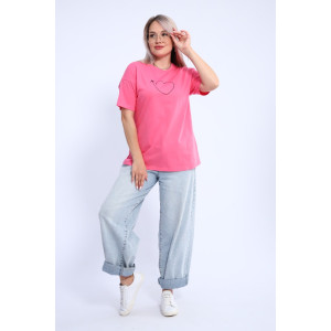 Футболка женская ФЖ0062А кулирка (р-ры: L-7XL) ярко-розовый