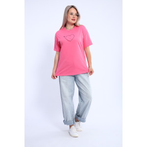 Футболка женская ФЖ0062А кулирка (р-ры: L-7XL) ярко-розовый