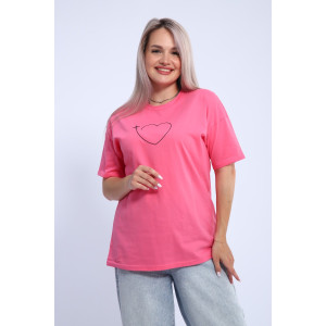Футболка женская ФЖ0062А кулирка (р-ры: L-7XL) ярко-розовый