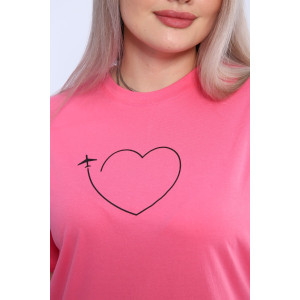 Футболка женская ФЖ0062А кулирка (р-ры: L-7XL) ярко-розовый