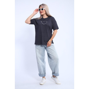 Футболка женская ФЖ0062А кулирка (р-ры: L-7XL) графит