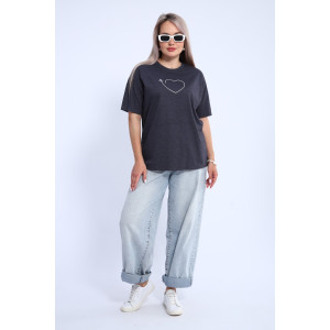 Футболка женская ФЖ0062А кулирка (р-ры: L-7XL) графит