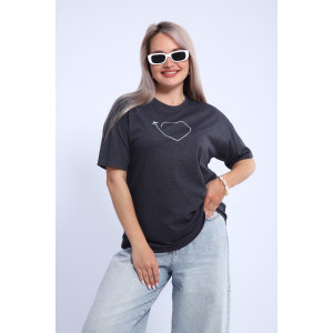 Футболка женская ФЖ0062А кулирка (р-ры: L-7XL) графит