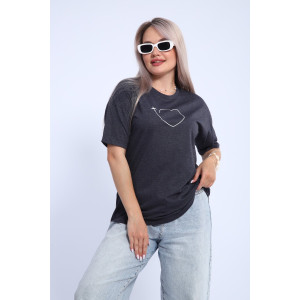 Футболка женская ФЖ0062А кулирка (р-ры: L-7XL) графит