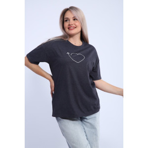 Футболка женская ФЖ0062А кулирка (р-ры: L-7XL) графит