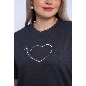 Футболка женская ФЖ0062А кулирка (р-ры: L-7XL) графит
