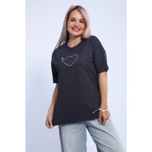 Футболка женская ФЖ0062А кулирка (р-ры: L-7XL) графит
