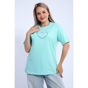 Футболка женская ФЖ0062А кулирка (р-ры: L-7XL) ментоловый