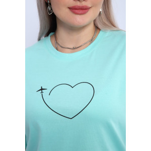 Футболка женская ФЖ0062А кулирка (р-ры: L-7XL) ментоловый