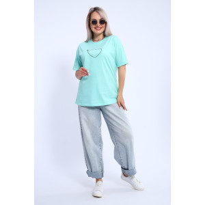 Футболка женская ФЖ0062А кулирка (р-ры: L-7XL) ментоловый