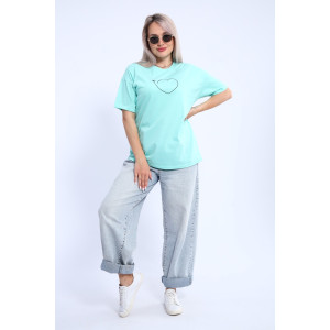 Футболка женская ФЖ0062А кулирка (р-ры: L-7XL) ментоловый