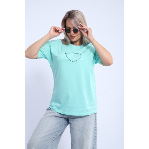 Футболка женская ФЖ0062А кулирка (р-ры: L-7XL) ментоловый