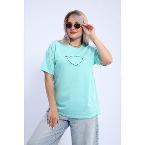 Футболка женская ФЖ0062А кулирка (р-ры: L-7XL) ментоловый