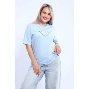 Футболка женская ФЖ0062А кулирка (р-ры: L-7XL) небесно-голубой