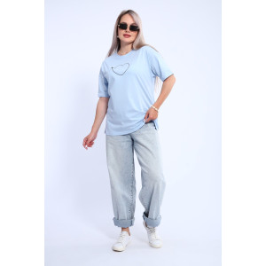 Футболка женская ФЖ0062А кулирка (р-ры: L-7XL) небесно-голубой