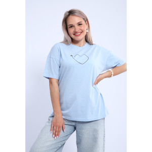 Футболка женская ФЖ0062А кулирка (р-ры: L-7XL) небесно-голубой