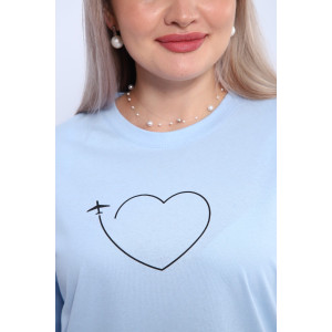 Футболка женская ФЖ0062А кулирка (р-ры: L-7XL) небесно-голубой