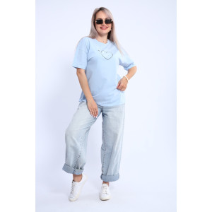 Футболка женская ФЖ0062А кулирка (р-ры: L-7XL) небесно-голубой