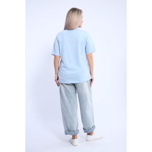 Футболка женская ФЖ0062А кулирка (р-ры: L-7XL) небесно-голубой