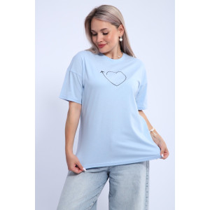 Футболка женская ФЖ0062А кулирка (р-ры: L-7XL) небесно-голубой