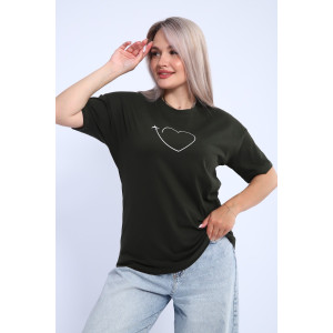 Футболка женская ФЖ0062А кулирка (р-ры: L-7XL) темный хаки