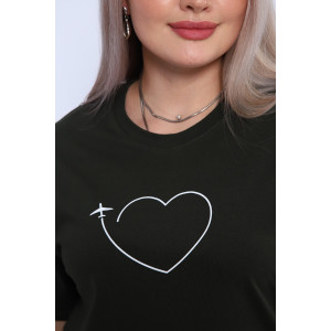 Футболка женская ФЖ0062А кулирка (р-ры: L-7XL) темный хаки
