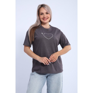 Футболка женская ФЖ0062А кулирка (р-ры: L-7XL) антрацитовый