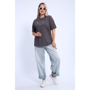 Футболка женская ФЖ0062А кулирка (р-ры: L-7XL) антрацитовый