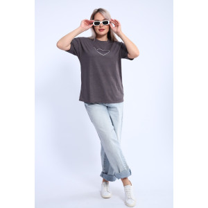 Футболка женская ФЖ0062А кулирка (р-ры: L-7XL) антрацитовый