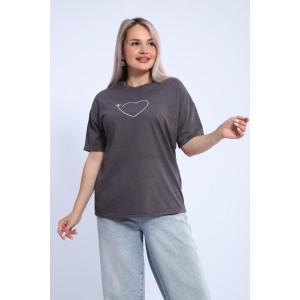Футболка женская ФЖ0062А кулирка (р-ры: L-7XL) антрацитовый