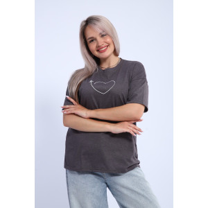 Футболка женская ФЖ0062А кулирка (р-ры: L-7XL) антрацитовый